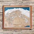 Ski Decor Ski Maps Wooden Ski Trail Map Art 3D Layered | Etsy
