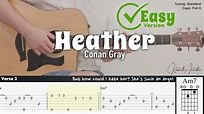 Heather (Easy & Plucking Version) - Conan Gray | Fingerstyle Guitar ...