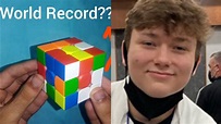 Luke Garrett's 3.44 Official Rubik's Cube Solve. - YouTube