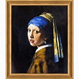 LA PASTICHE Girl with a Pearl Earring by Johannes Vermeer Muted Gold ...