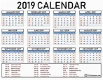 Printable Calendars 2019