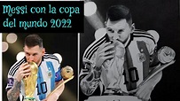 como dibujar a Lionel Messi con la copa del mundo 2022 - YouTube