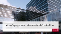 Master | International Criminal Law | University of Amsterdam - YouTube