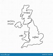 Reino Unido, Aka Reino Unido, Del Mapa En Blanco a Mano De Gran Bretaña ...