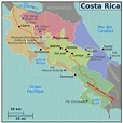 Map Showing Costa Rica | Map of Atlantic Ocean Area