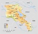 Detailed physical map of Armenia | Armenia | Asia | Mapsland | Maps of ...