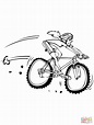 Woman on Mountain Bike coloring page | Free Printable Coloring Pages