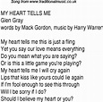 Top songs, 1944 music charts: lyrics for My Heart Tells Me
