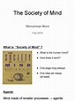Society of Mind | PDF | Thought | Mind