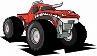 Monster truck vector cartoon vehicle or car and extreme show transport ...