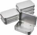 6 Pack 3.75 x 2.45 x 0.8 Inch Tins Container Rectangular Hinged ...