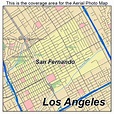 Aerial Photography Map of San Fernando, CA California