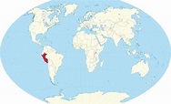 Perú ubicación en el mapa del mundo, el Perú, país en el mapa del mundo ...