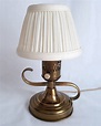 Vintage Brass Small Electric Desk Table Lamp with Lamp Shade Night ...