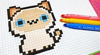 Pixel Art Hecho a mano - Cómo dibujar un Gato Kawaii | Pixel art, Art ...