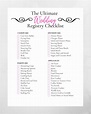 Wedding Registry Checklist Wedding Planning Printable Instant Download ...