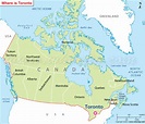 Where is Toronto Located, Toronto Location on Canada Map