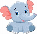 Premium Vector | Cute baby elephant cartoon sitting