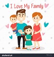 Love My Family Cute Illustration 库存矢量图（免版税）1126584317 | Shutterstock