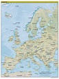 Large scale political map of Europe with relief, capitals and major ...