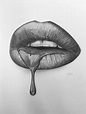 Dripping lip no.2 (2020) Pencil drawing by Amelia Taylor in 2021 | Cool ...