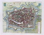 rare antique map Leeuwarden original engraving history cartography