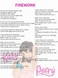 Katy Perry Firework Lyrics Sheet