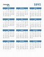 1895 Calendar (PDF, Word, Excel)