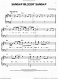 Sunday Bloody Sunday sheet music for piano solo (PDF-interactive)