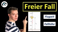 Der freie Fall (mit Erdbeschleunigung) | Physik Tutorial - YouTube