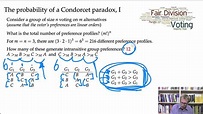 The Probability of a Condorcet Paradox - YouTube
