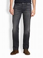 7 For All Mankind Luxe Performance: Standard Straight-Leg Jeans in Gray ...