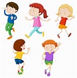 Un conjunto de niños bailando | Vector Premium