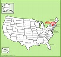 Albany location on the U.S. Map