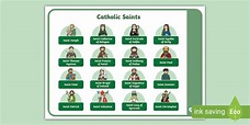 Catholic Saints List Display Poster - Religion - Twinkl