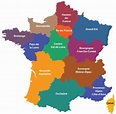 Mapa das regiões da França: mapa político e de Estado da França