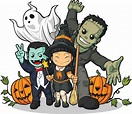 dibujos animados de monstruo de halloween. bruja, vampiro, dibujo ...