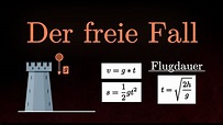 Der freie Fall - Beispielaufgabe, Höhe Geschwindigkeit & Fallzeit ...