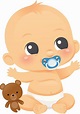 An adorable Baby boy with a teddy bear and a pinkie. Binky is on a ...