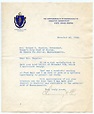 Cox, Channing Harris Ms. Brief mit eigenh. U. ("Channing H. Cox ...