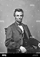 Portrait of President Abraham Lincoln by Mathew Brady 1860. Retouched ...
