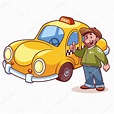 Taxi driver near the machine with a finger up Stock Vector Image by ©yavi #71802825