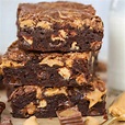 Peanut Butter Brownies - Celebrating Sweets