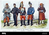 Los soldados franceses en diferentes uniformes de regimiento durante la ...