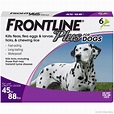 FRONTLINE Plus for Large Dogs (45-88 lbs) Flea and Tick Treatment, 6 ...