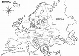 Mapa de Europa con nombres para colorear - COLOREA TUS DIBUJOS