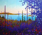 John Lennard Lake Through the Trees 30x36 - Creations Art Gallery