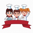Dibujos animados de niños lindo chef | Vector Premium