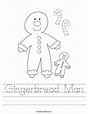 Gingerbread Man Worksheet - Twisty Noodle