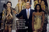 Pictured: Models Shalom Harlow and Naomi Campbell flank designer Oscar ...